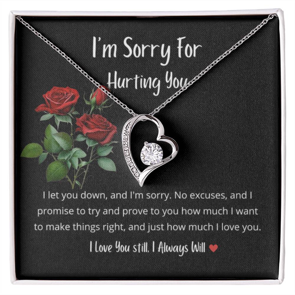 I am So Sorry, Roses, Heart, Necklace for Her