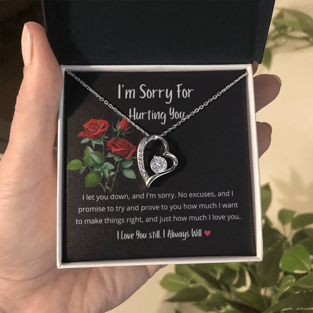 I am So Sorry, Roses, Heart, Necklace for Her