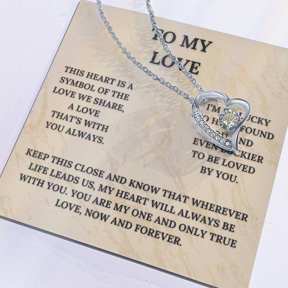 My Love, This Heart Is  a Symbol of the Love We Share | Heart Pendant Necklace and Message Card ❤️