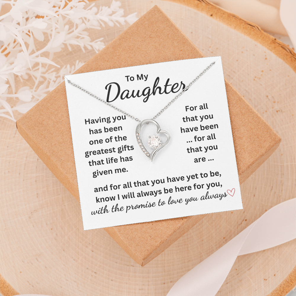 Daughter Gift, Message Card and Necklace. Daughter I Love Who You Are.