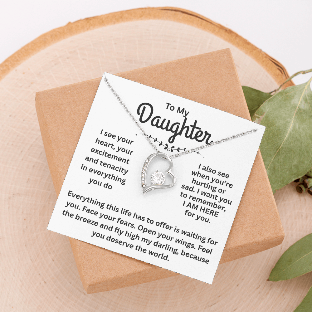 You Deserve the World, Daughter Pendant and Message Card Gift.