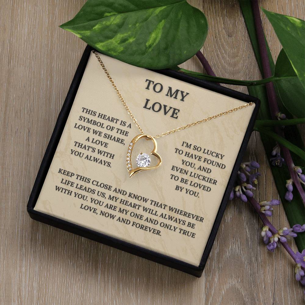 My Love, This Heart Is  a Symbol of the Love We Share | Heart Pendant Necklace and Message Card ❤️