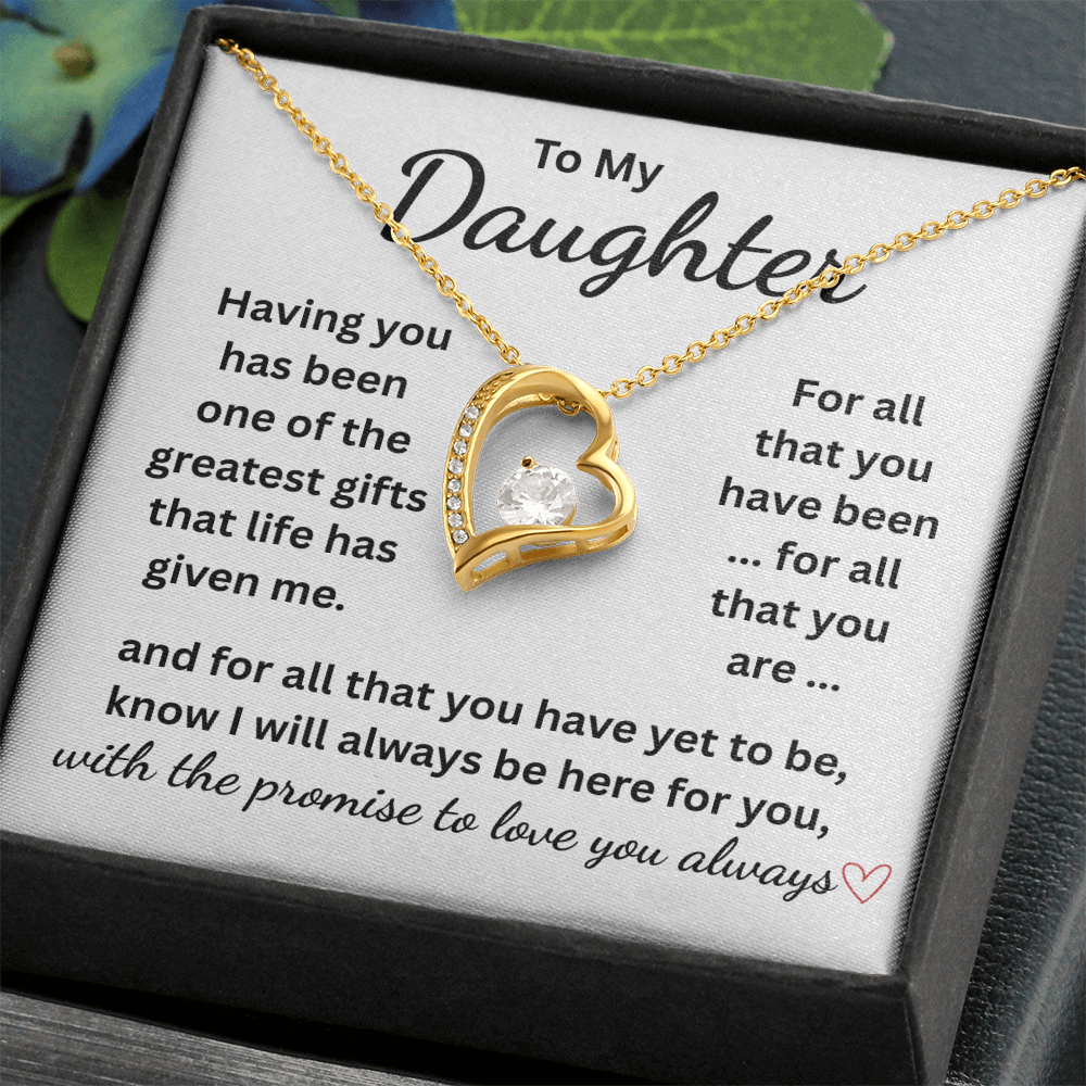 Daughter Gift, Message Card and Necklace. Daughter I Love Who You Are.