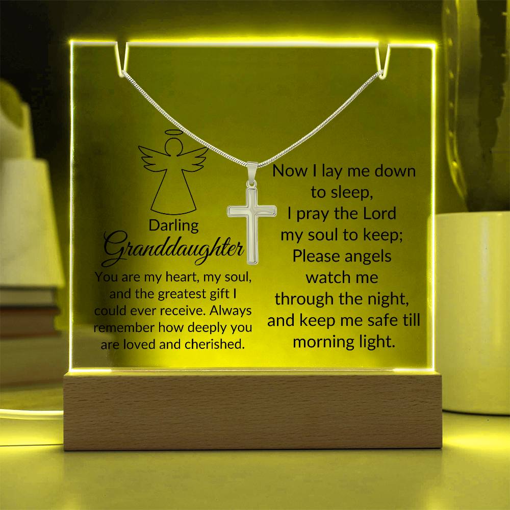 Darling Granddaughter Angels Watch Classic Nighttime Prayer Acrylic Night Light