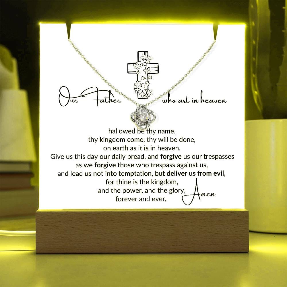 The Lords Prayer, keepsake Love Knot and Night Light Acrylic