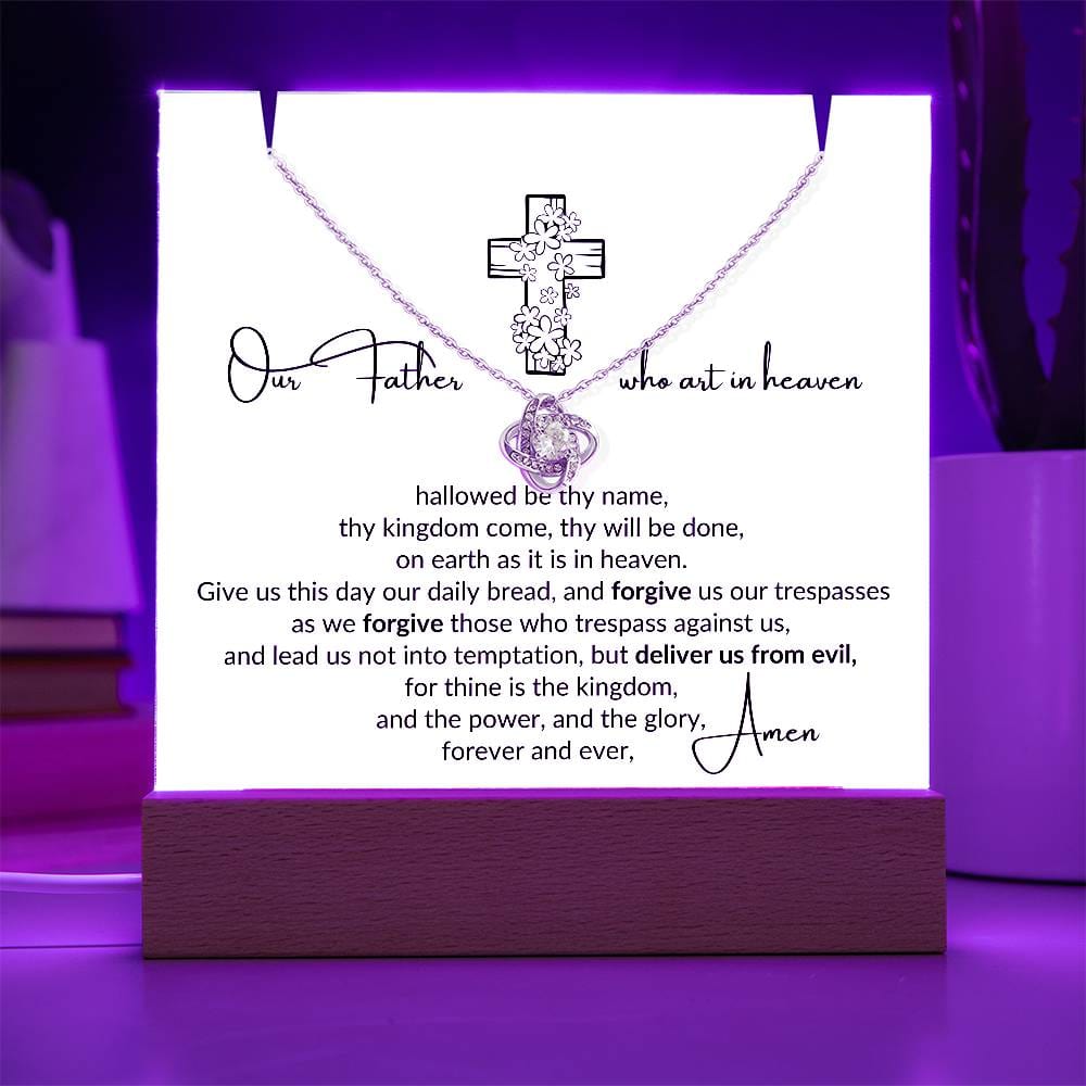 The Lords Prayer, keepsake Love Knot and Night Light Acrylic