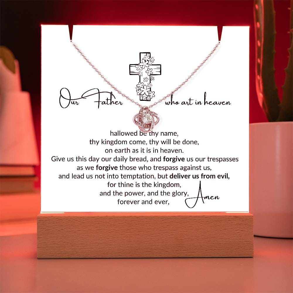 The Lords Prayer, keepsake Love Knot and Night Light Acrylic