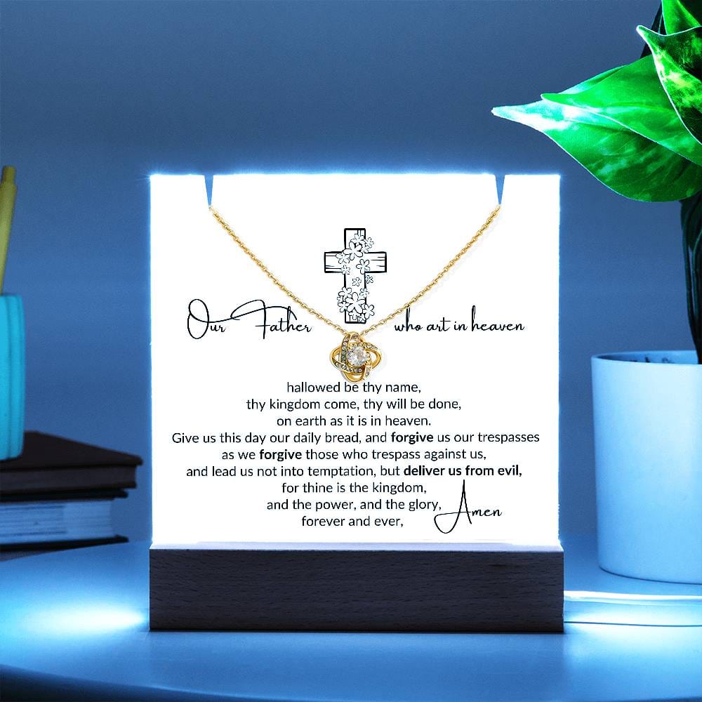 The Lords Prayer, keepsake Love Knot and Night Light Acrylic