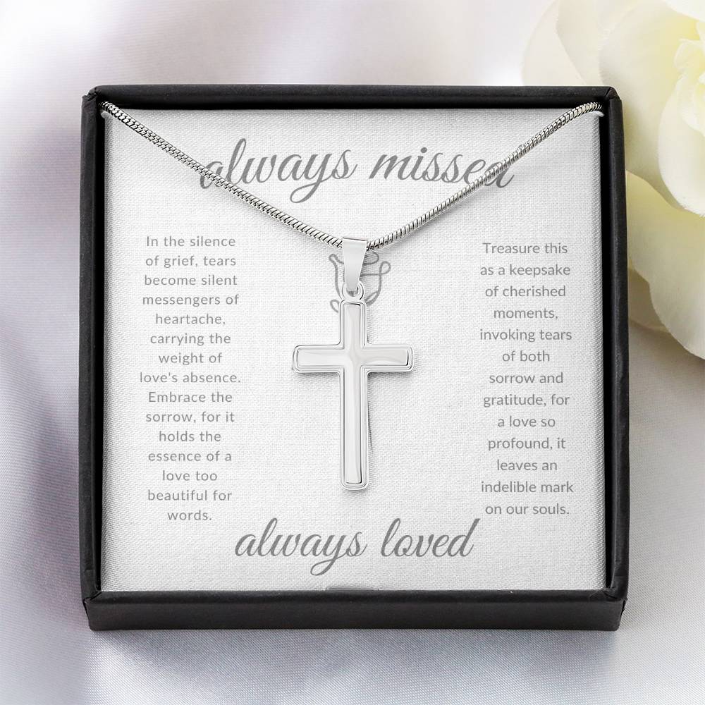 Faith in the Cross Necklace | In Memoriam | Loss of A Spouse | Loss of a Parent | Sympathy Gift - BespokeBliss