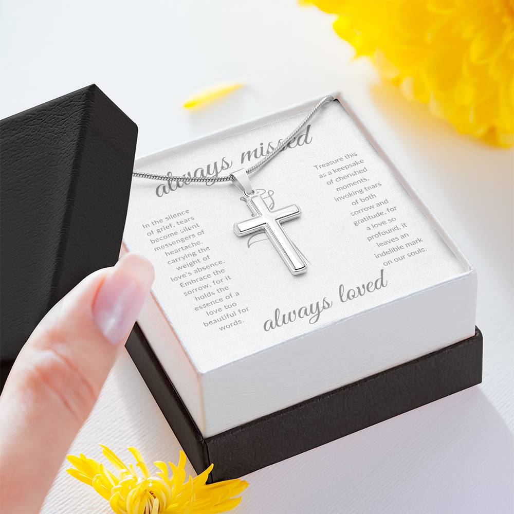 Faith in the Cross Necklace | In Memoriam | Loss of A Spouse | Loss of a Parent | Sympathy Gift - BespokeBliss
