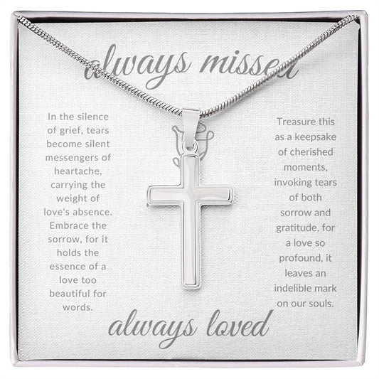 Faith in the Cross Necklace | In Memoriam | Loss of A Spouse | Loss of a Parent | Sympathy Gift - BespokeBliss