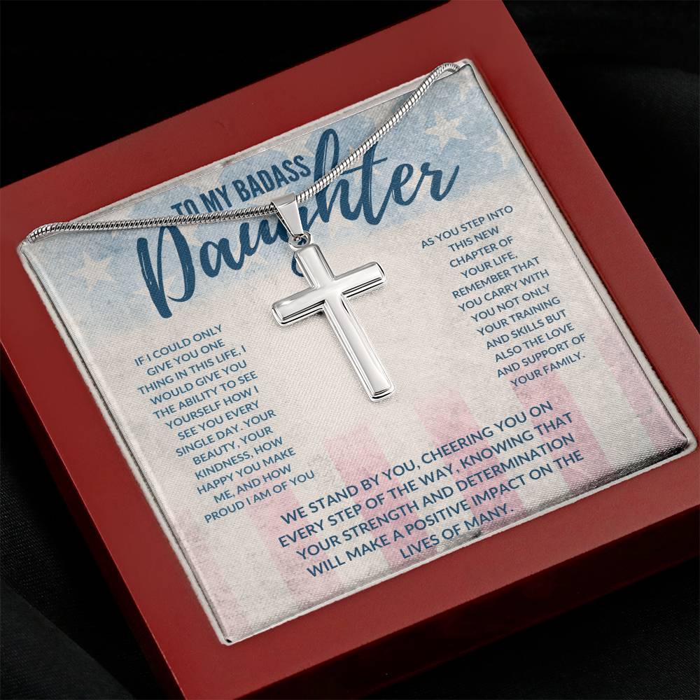 Go In Faith Cross Necklace | Girl Leaving Gift Armed Forces | Mother Daughter Gift | Dad Daughter Gift | Enlisted - BespokeBliss