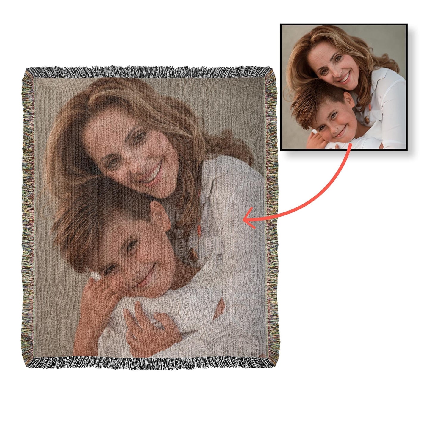 Heirloom Photo Woven Blanket (Portrait) Upload your favorite family picture