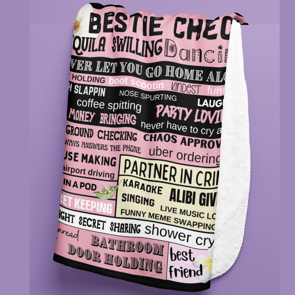 Bestie Check SHERPA THICK Blankets - Applications Accepted, Skills Necessary | Fun Friend Gifts