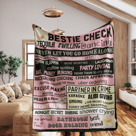 Bestie Check Blanket, COZY PLUSH FLEECE | Softest Blanket | Most Economical