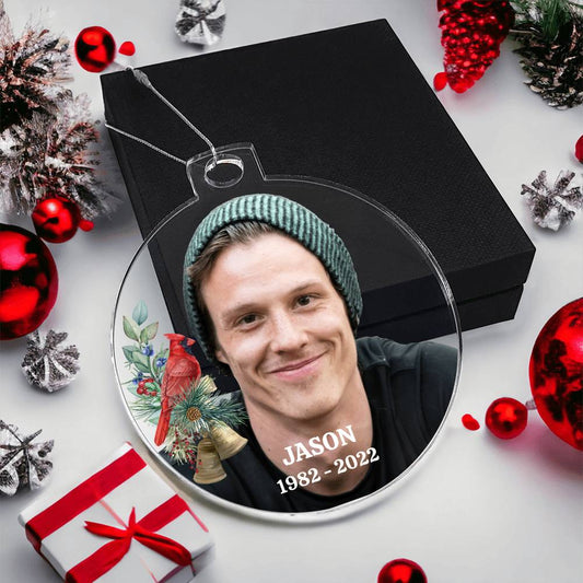 Memorial Christmas Ornament, Personalized Acrylic Ornament Plaque