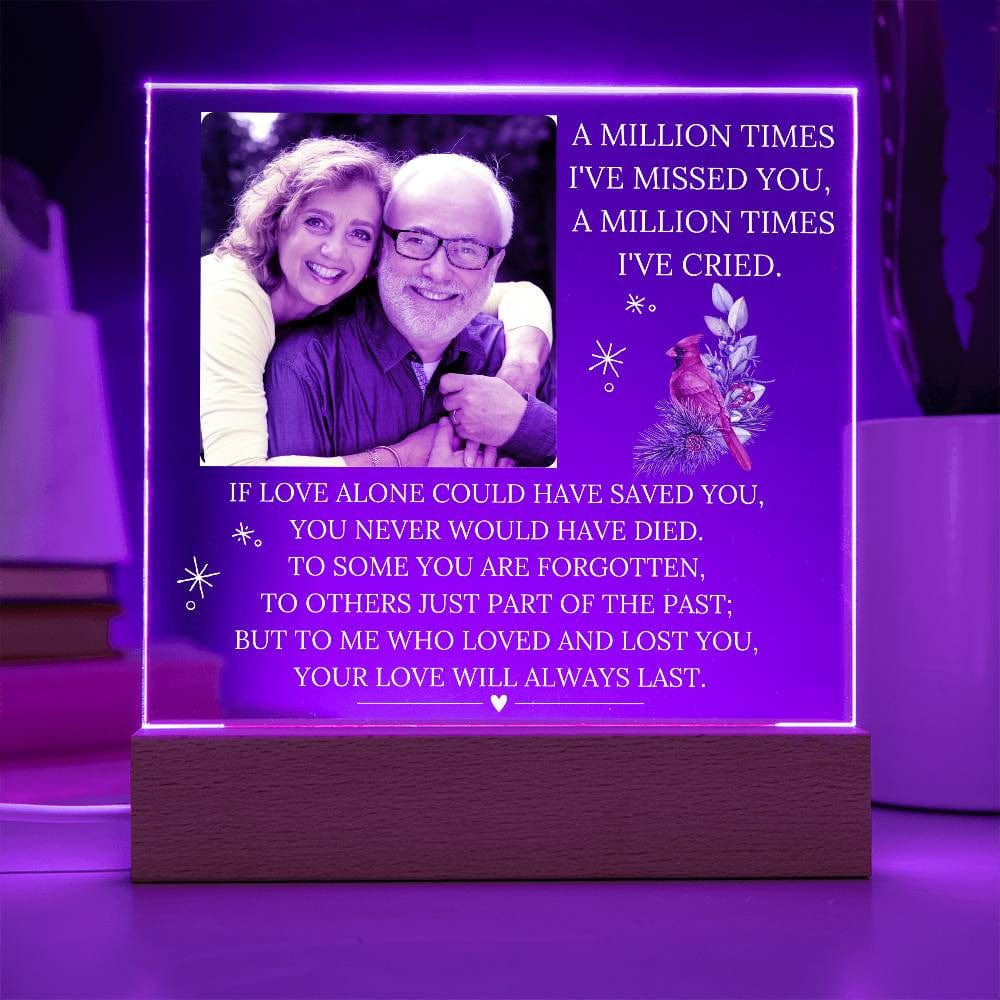 Memorial Acrylic Night Light Personalized Memory Plaque