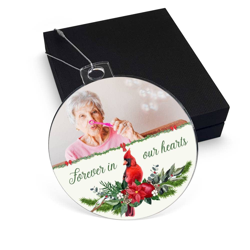 Personalized Acrylic Memorial Ornament Plaque | Forever In Our Hearts