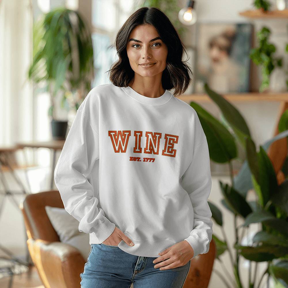 Wine Lovers Gildan 18000 Unisex Crewneck Sweatshirt Front Print