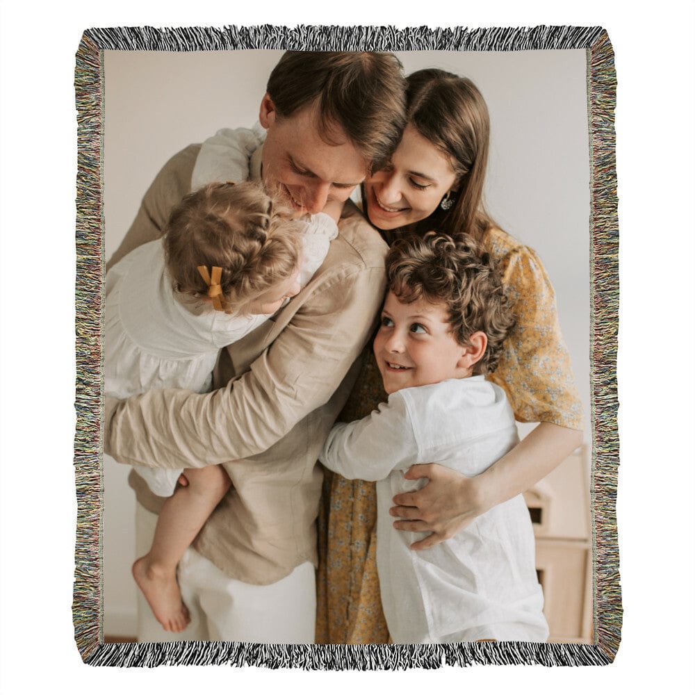 Heirloom Photo Woven Blanket (Portrait) Upload your favorite family picture