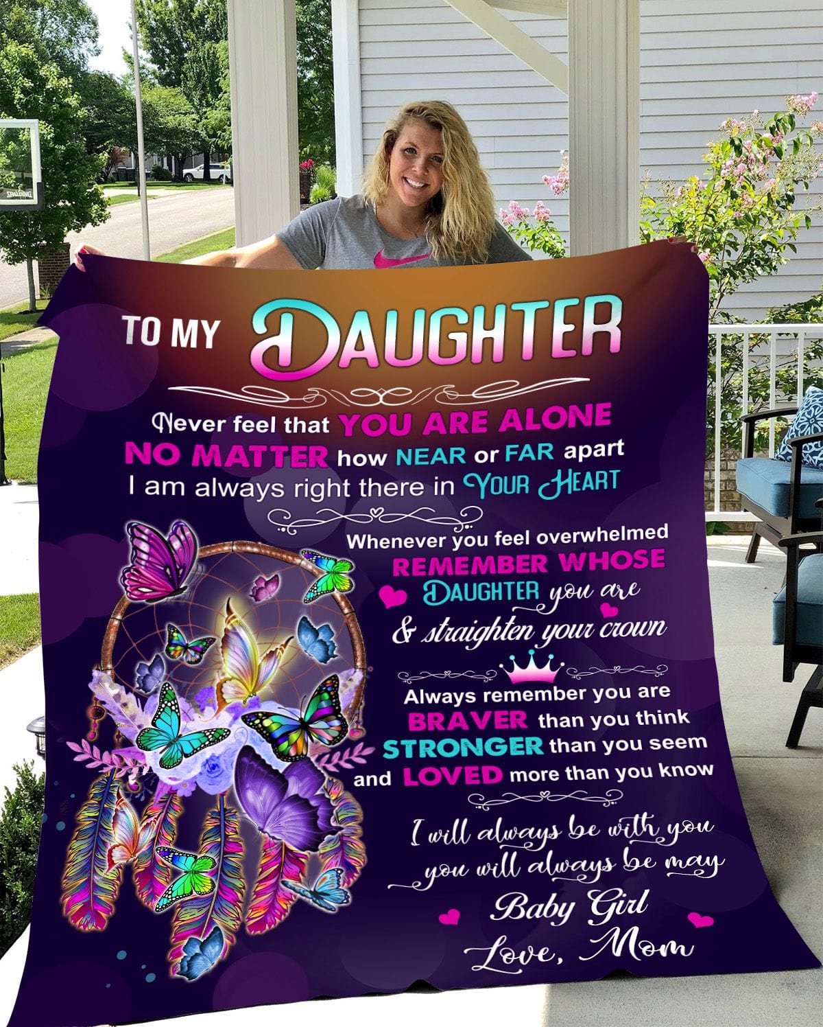 To My Daughter,  You Are Never Alone, Snuggle Blanket