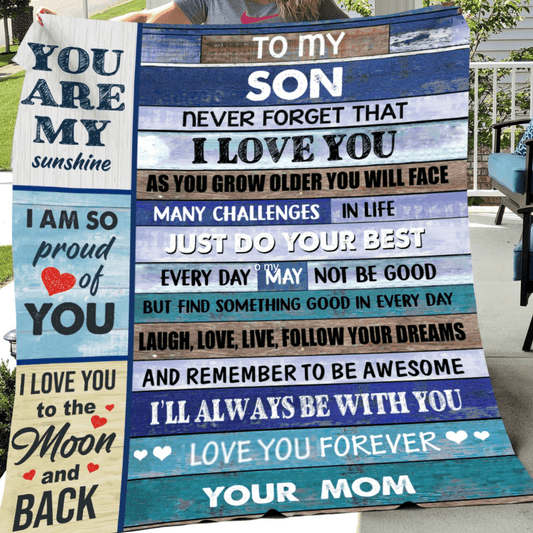To My Son, Never Forget I love you, Mom. Arctic Fleece Blanket 50x60