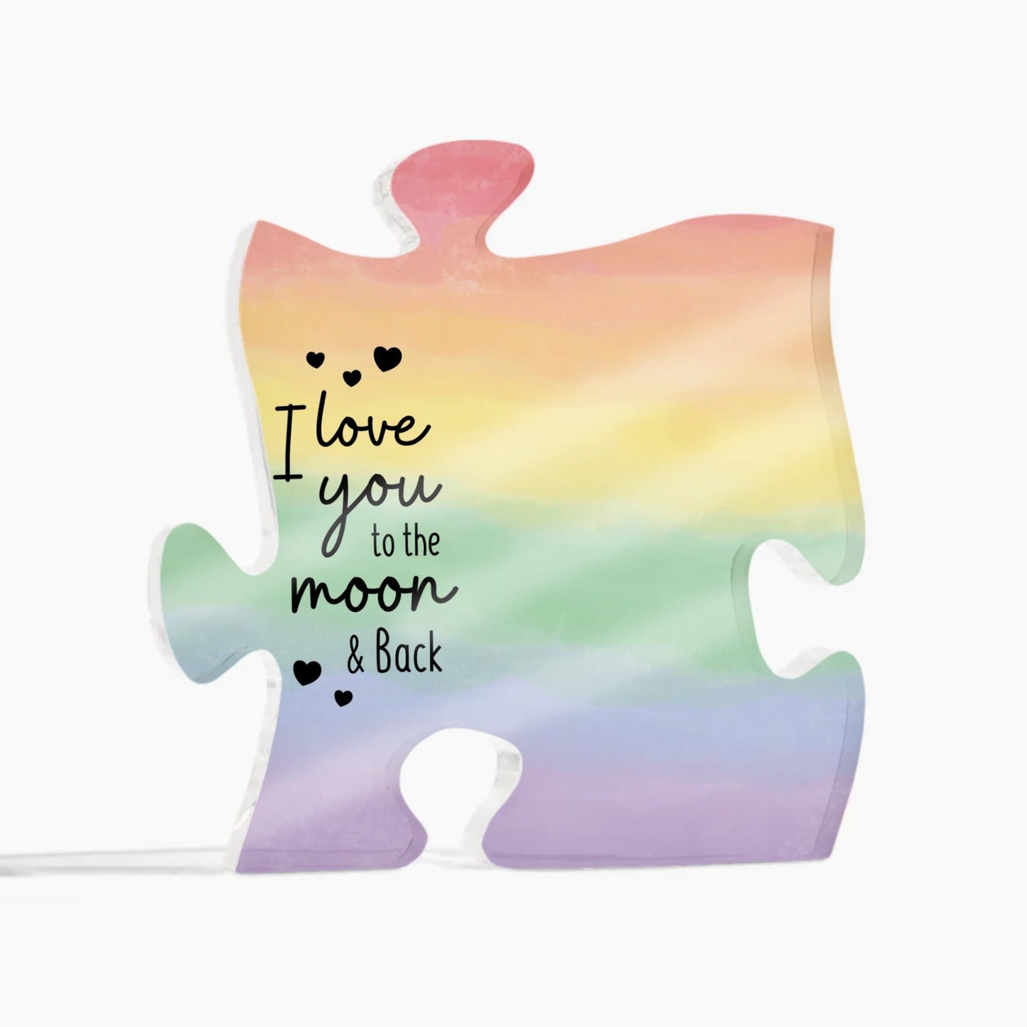 Personalized For You Acrylic "I love you to the moon and back" puzzle piece